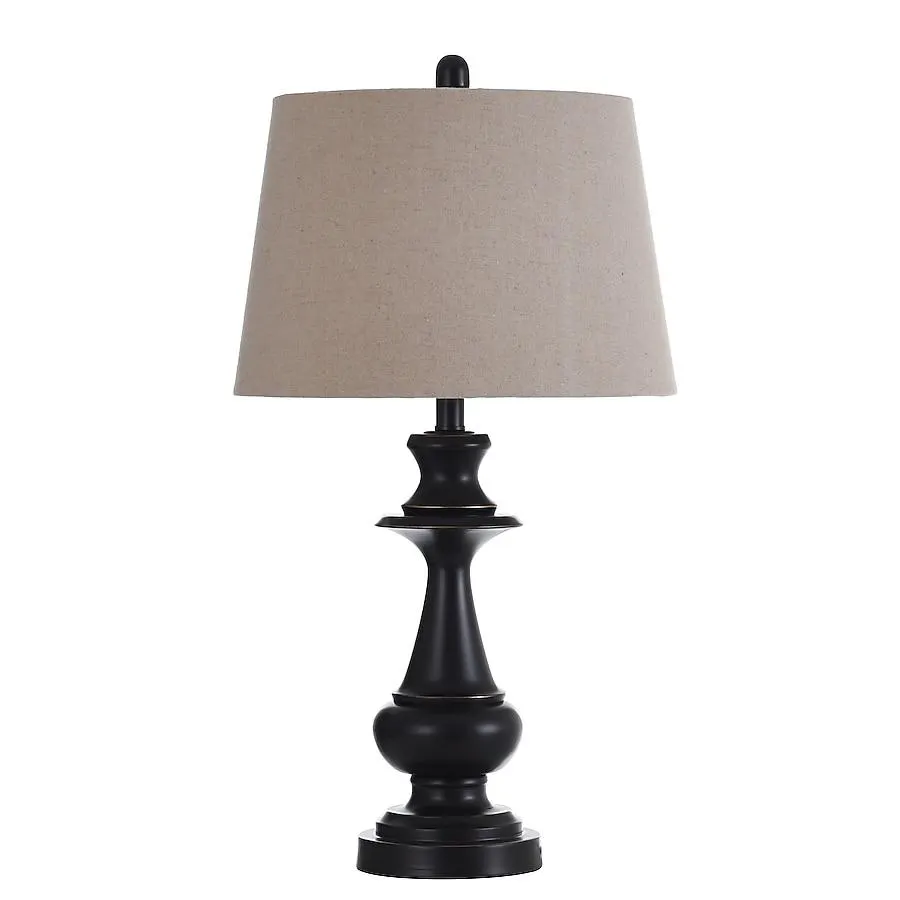 StyleCraft Home Collection 28.0-in Bronze 3-way Table Lamp with Fabric Shade