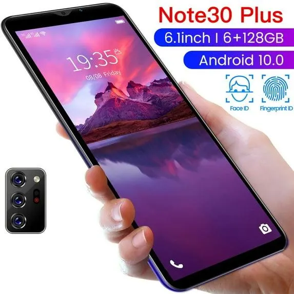sruoe Unlocked Cell Phones Under 100 8GB 6.1 Inch Dual Sim Screen Mobile Phone Face Unlock Smartphone Purple