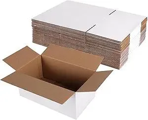 Hoikwo 9x5x4 Shipping Boxes Set of 25, White Corrugated Cardboard Box for Small Business for Packaging Mailing
