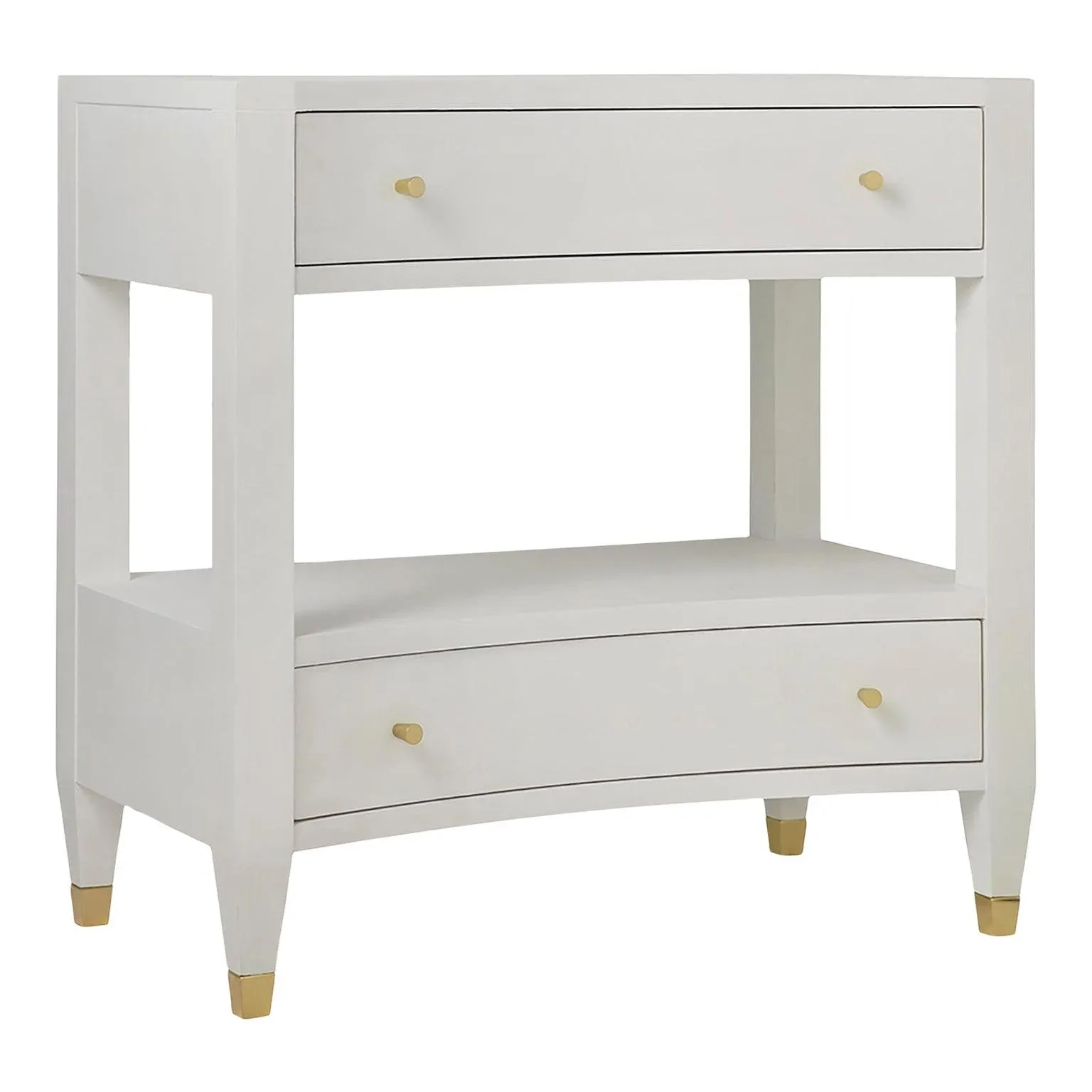 Modern History White Linen Nightstand