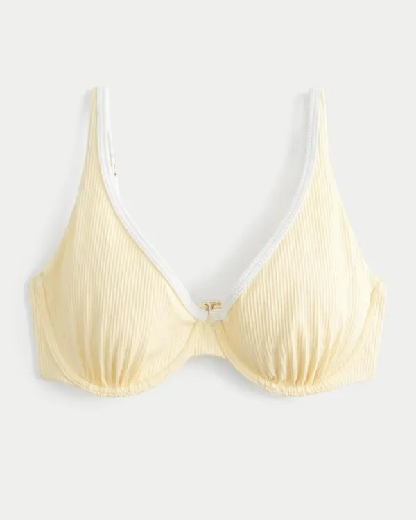Curvy High Apex Ribbed Underwire Bikini Top