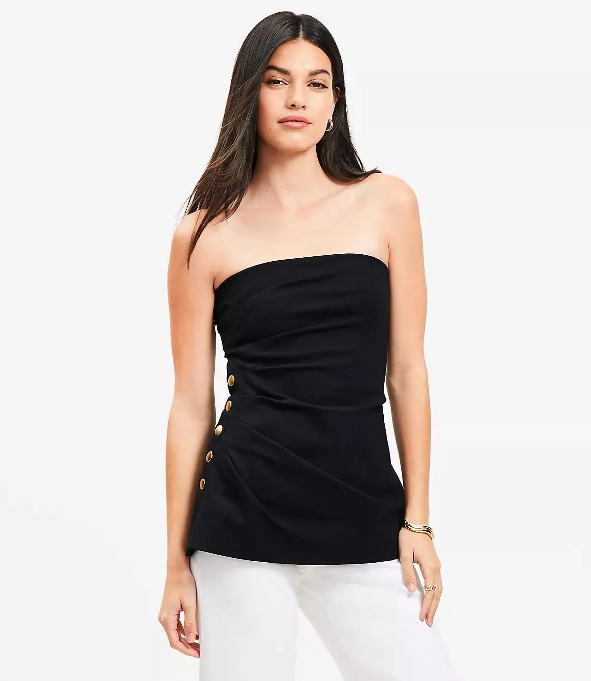 Side Button Tube Top