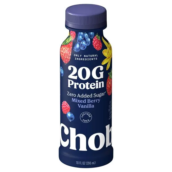 Chobani Protein Drink, Zero Added Sugar, Greek Yogurt, Mixed Berry Vanilla