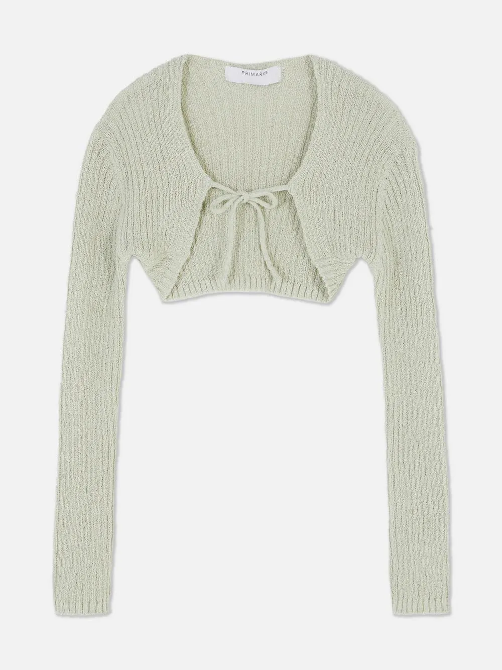 Cropped Tie Cardigan