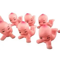 Pink Soft Vinyl Kewpie Baby Dolls (Pack of 12 pieces)