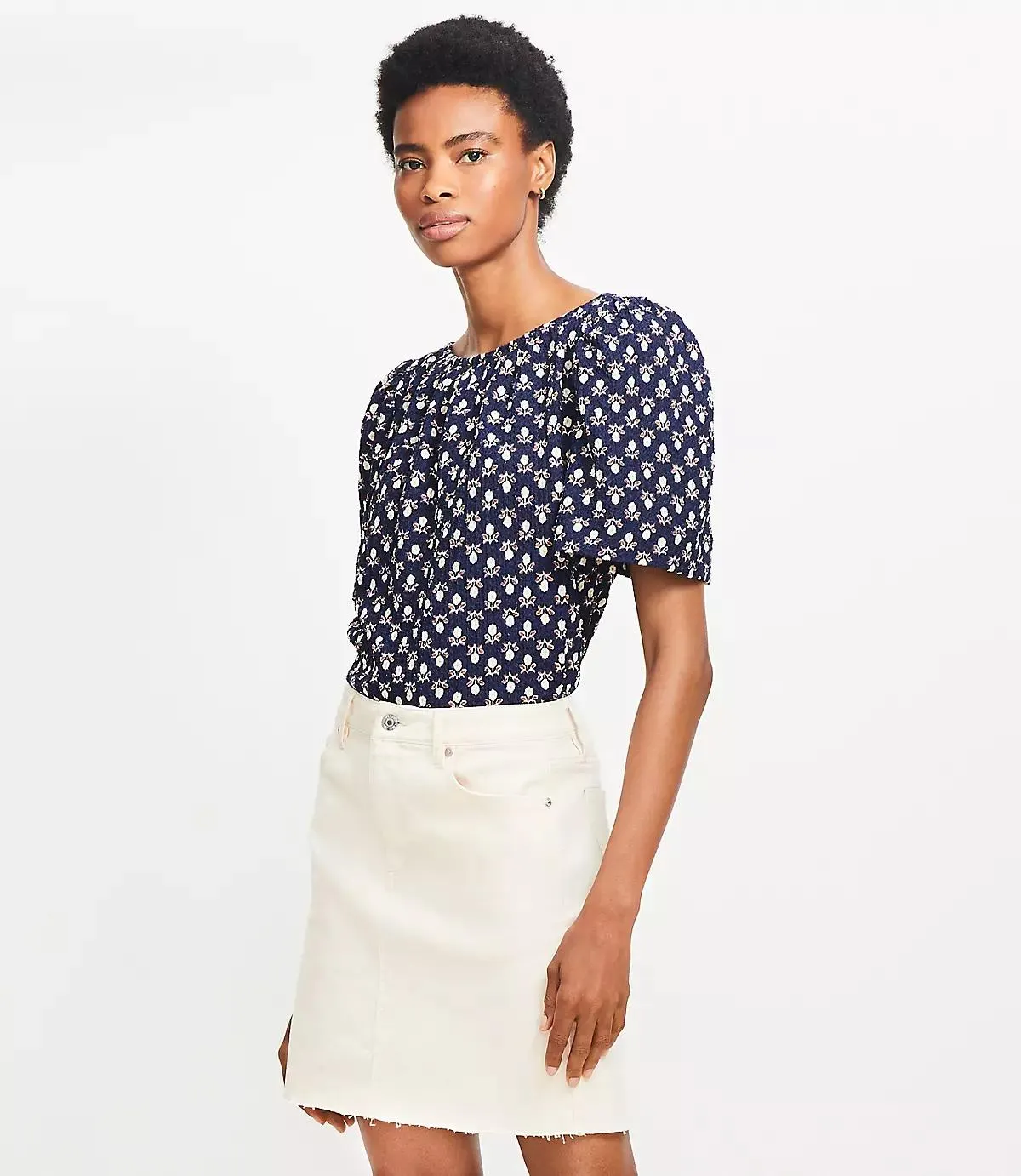 Fresh Cut Denim Mini Skirt in Ivory