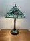 Tiffany Style Blue Mosaic Lamp with Dragonfly Motif