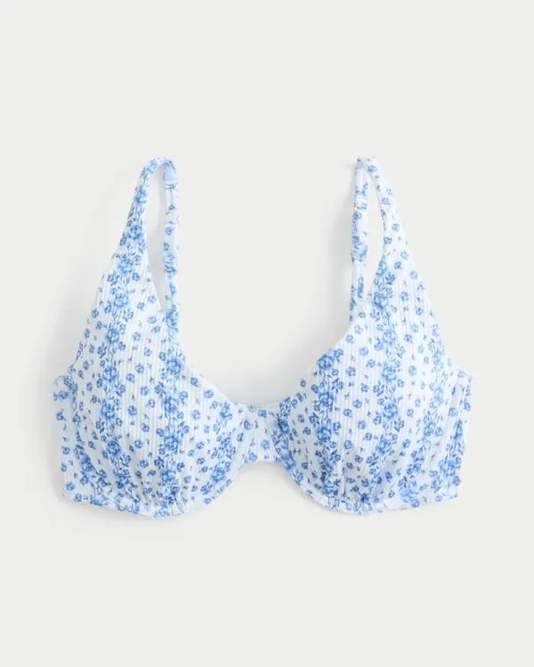 Curvy High Apex Ribbed Underwire Bikini Top