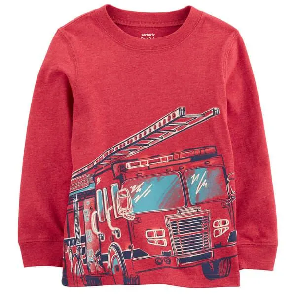 Toddler Boy Carter’s® Firetruck Long Sleeve Top