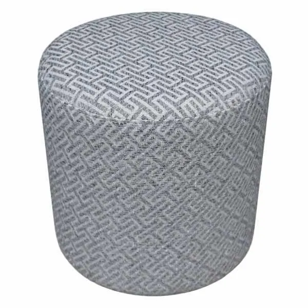 Greta Greek Key Ottoman, Grey