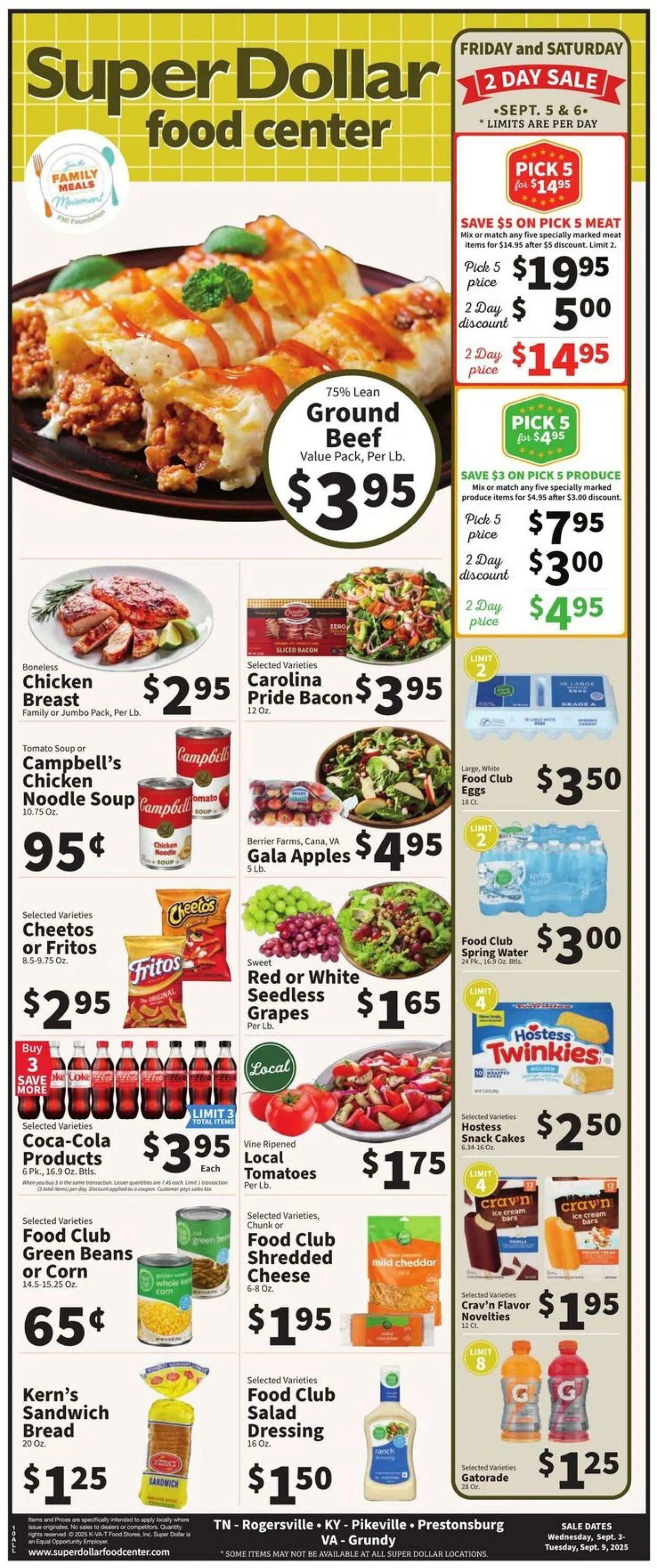 Weekly ad Super Dollar Food Center Current weekly ad from September 3 to September 9 2025 - Page 1