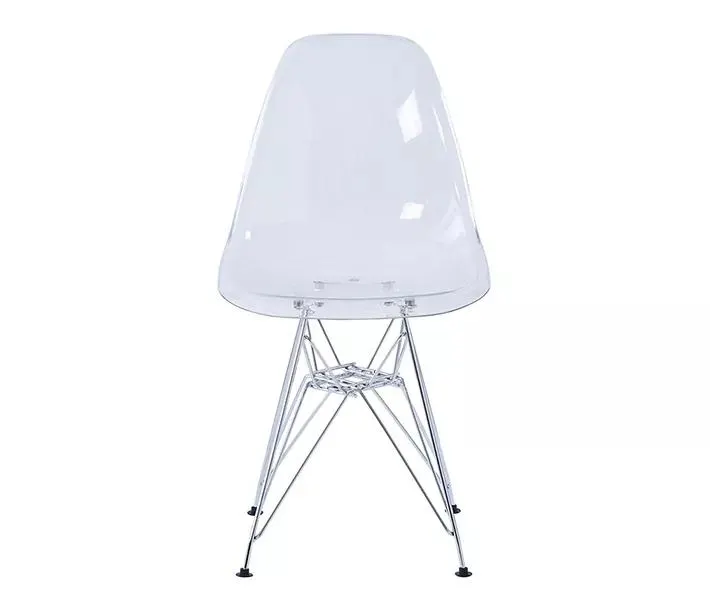 Clear Plastic & Chrome Desk Chair