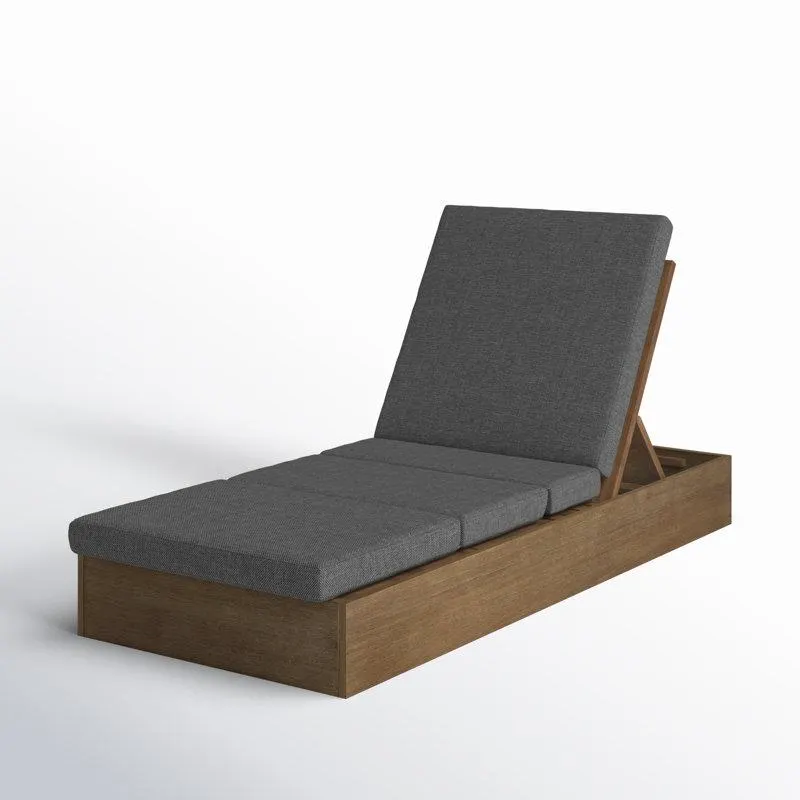 Fatima 28.4'' Outdoor Eucalyptus Chaise Lounge
