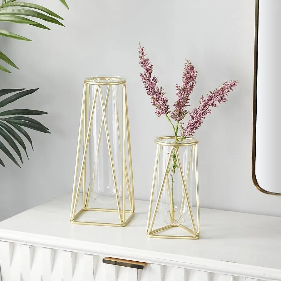 Grayson Lane 2 -Pack Gold Iron Modern Vase