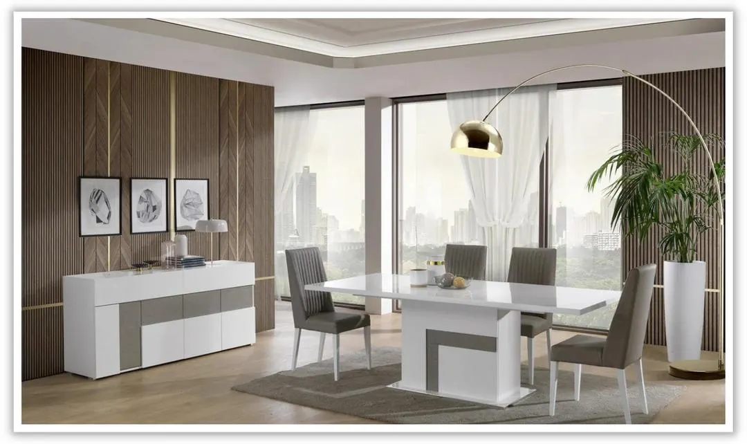 Jennifer Italia Luxuria Extendable Rectangular Wooden Dining Room Set