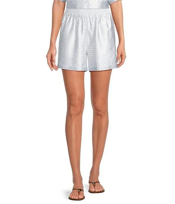 Logo Print Satin High Smock Waisted Coordinating Boxing Shorts