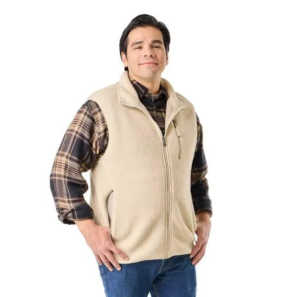 Men's Sherpa Mock Neck Zip Vest