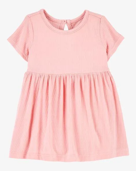 Baby Solid PurelySoft Bodysuit Dress - Pink