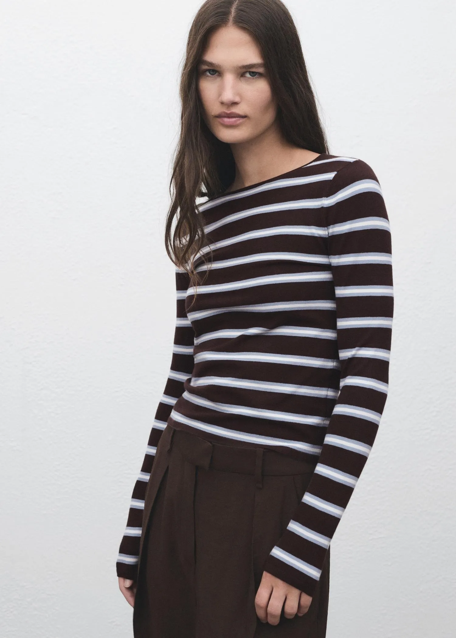 Fine knit striped jersey