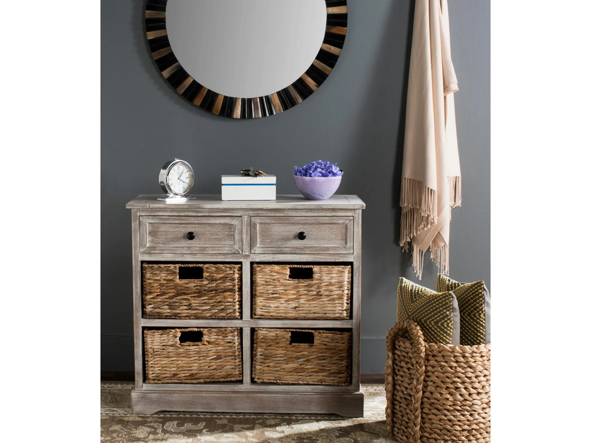 Safavieh Herman Storage Unit with Wicker Baskets