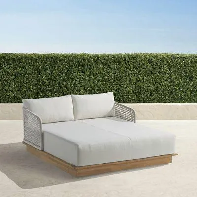 Mallorca Daybed with Cushions in Linen Rope