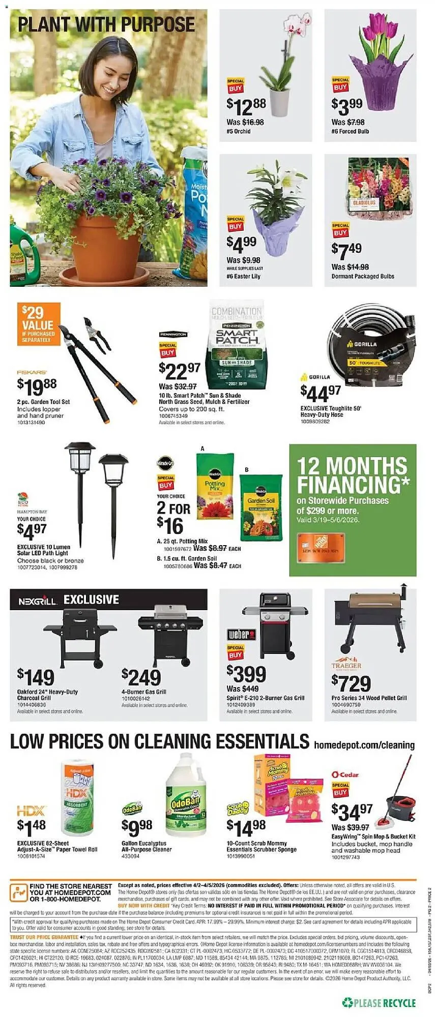 Weekly promotion The Home Depot flyer spanning from April 2 to April 5 2026 - Page 2 for Catalogue 365
