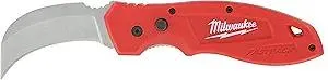 Milwaukee 48-22-1985 Fastback Hawk Bill Folding Knife w/Belt Clip and Lanyard Hole, Metal