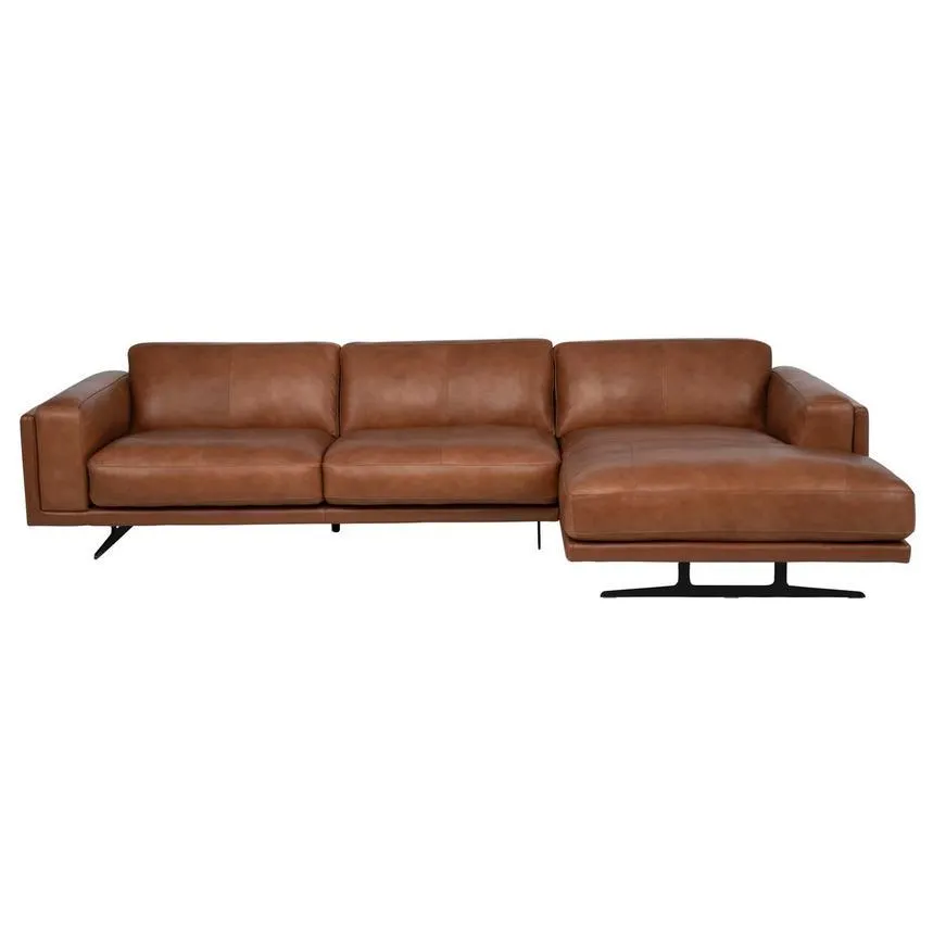 Leather Sofa w/Right Chaise