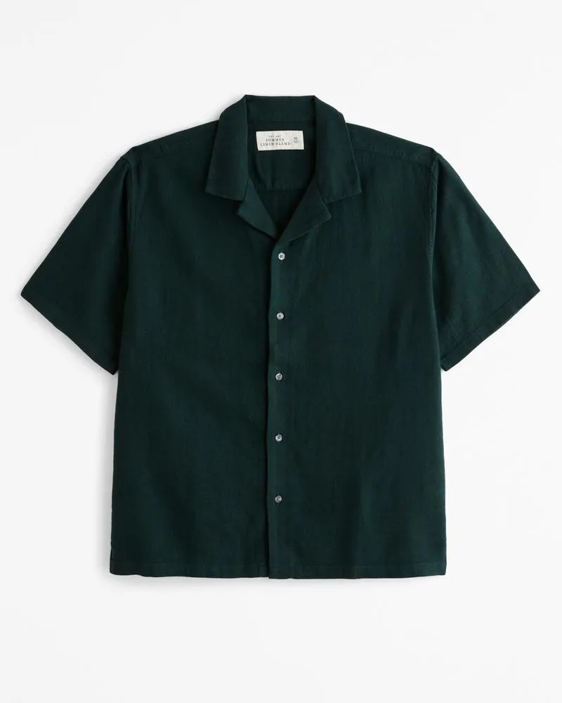Camp Collar Summer Linen-Blend Shirt