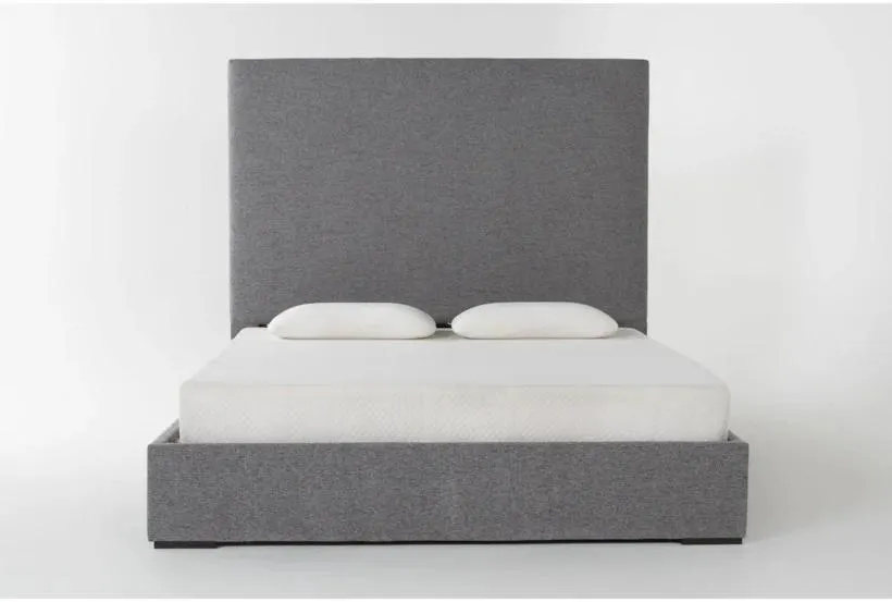 Vera Dream Graphite Non-Tufted 68" High Queen Upholstered Platform Bed