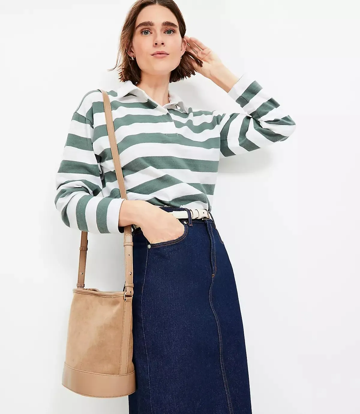 Rugby Stripe Polo Top