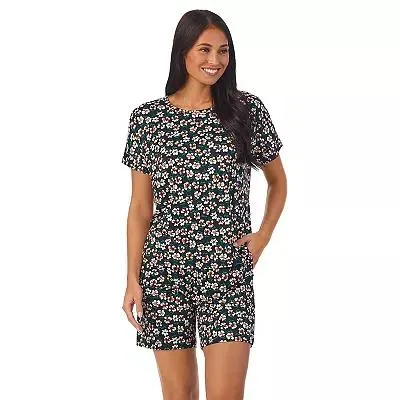 Women's Cuddl Duds® Allover Print Short Sleeve Sleep Shirt & Bermuda Shorts Pajama Set