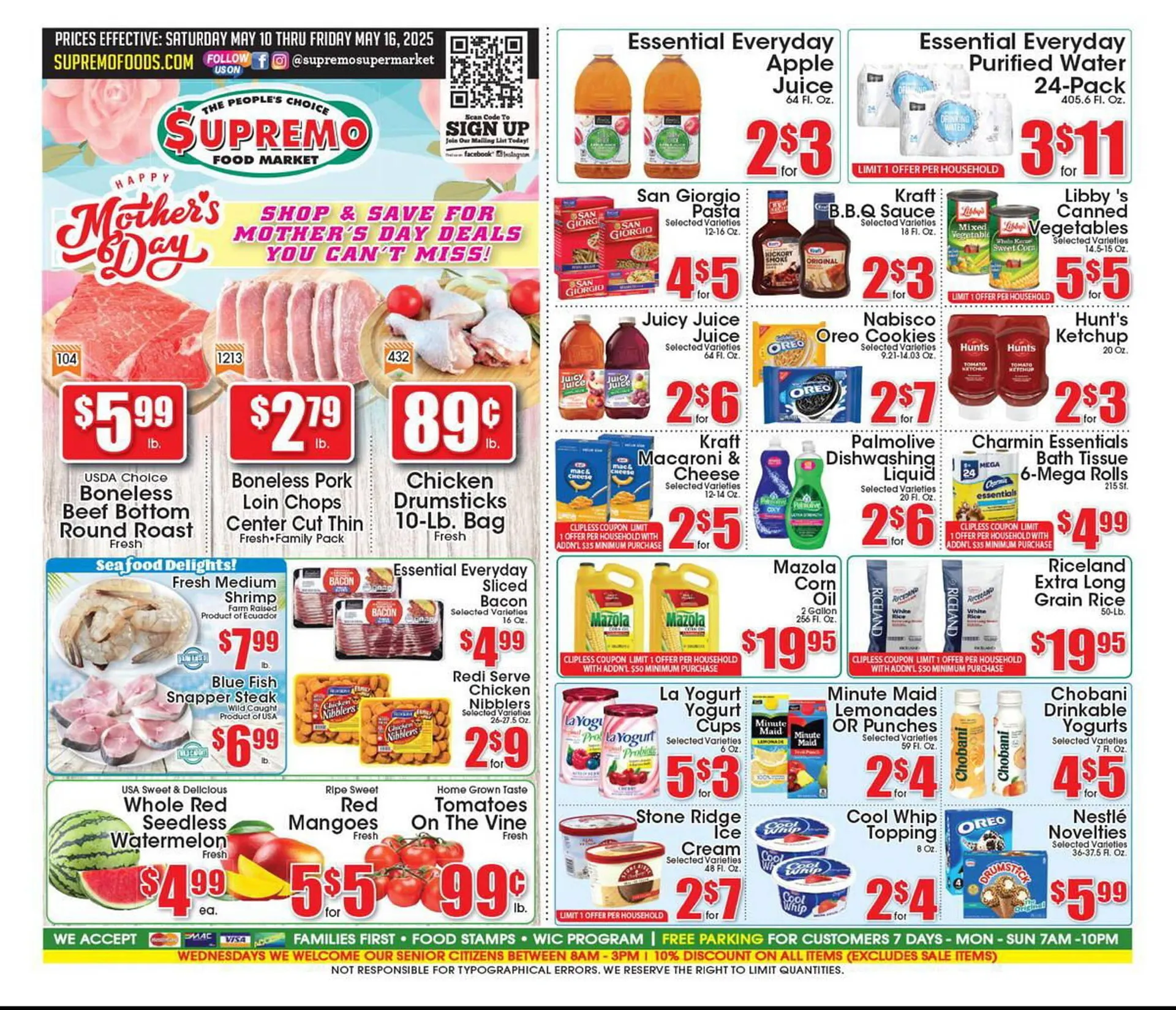 Weekly ad Supremo Foods Inc Weekly Ad from May 10 to May 16 2025 - Page 1