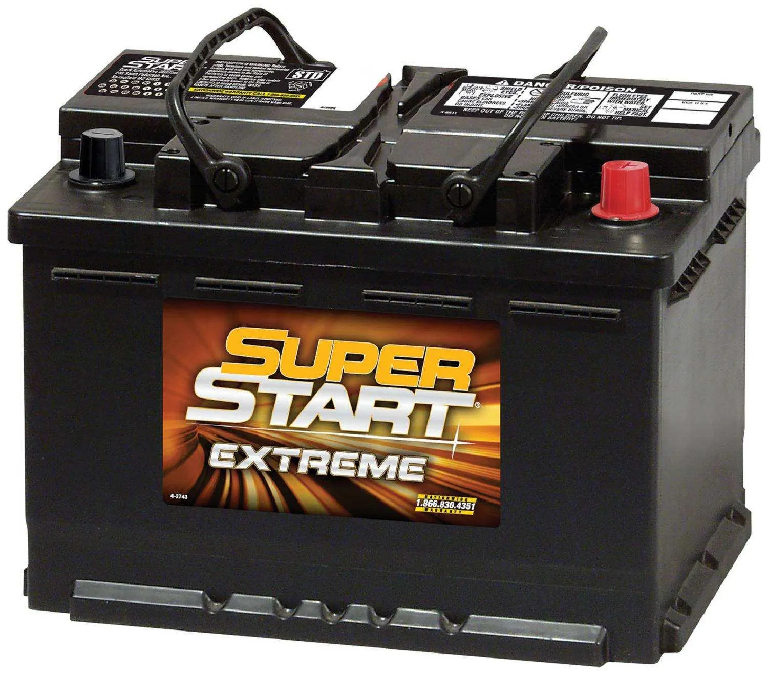 Super Start Extreme Standard Flooded Top Post Battery Group Size 48 H6 - 48EXT