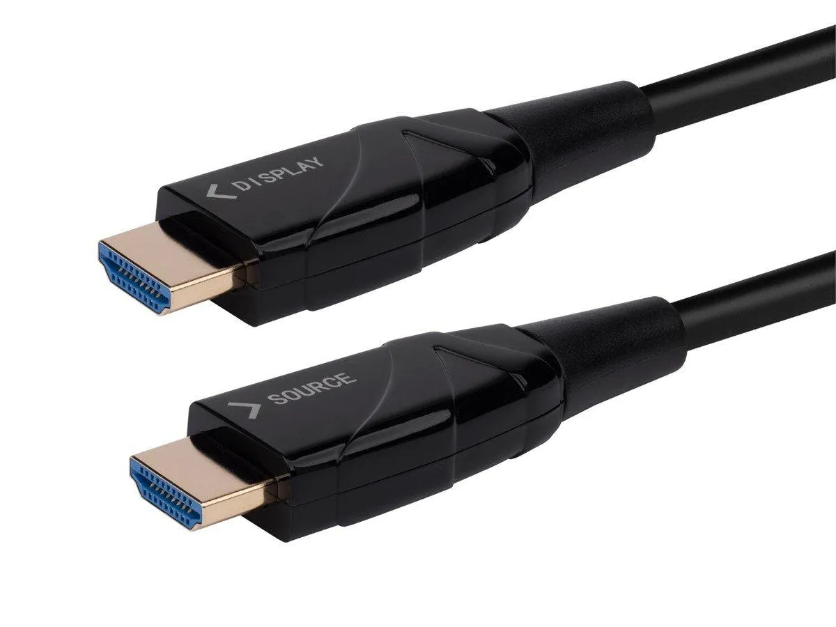 Monoprice 4K High Speed Fiber Optic HDMI Cable - 4K@60Hz, 18Gbps, HDR, Active Optical Cable (AOC), 65ft, Black