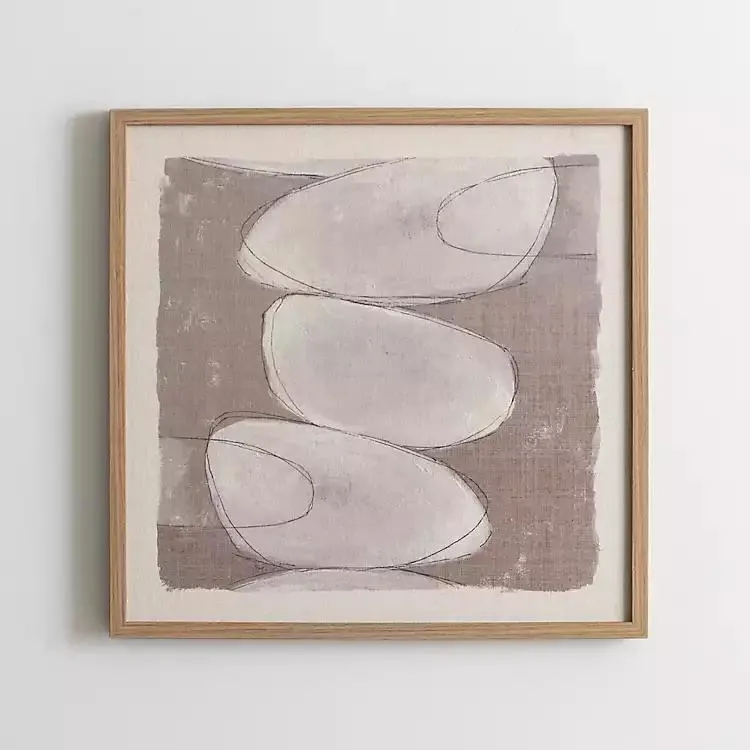 Neutral Stone Abstract I Framed Art Print