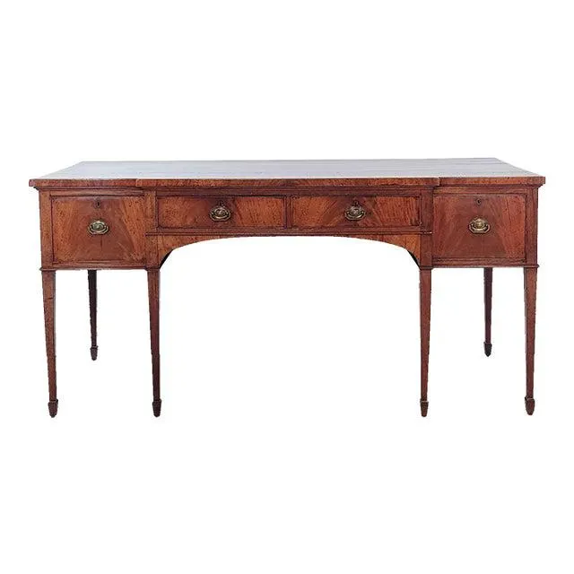 English George III Breakfront Mahogany Sideboard, Circa 1800