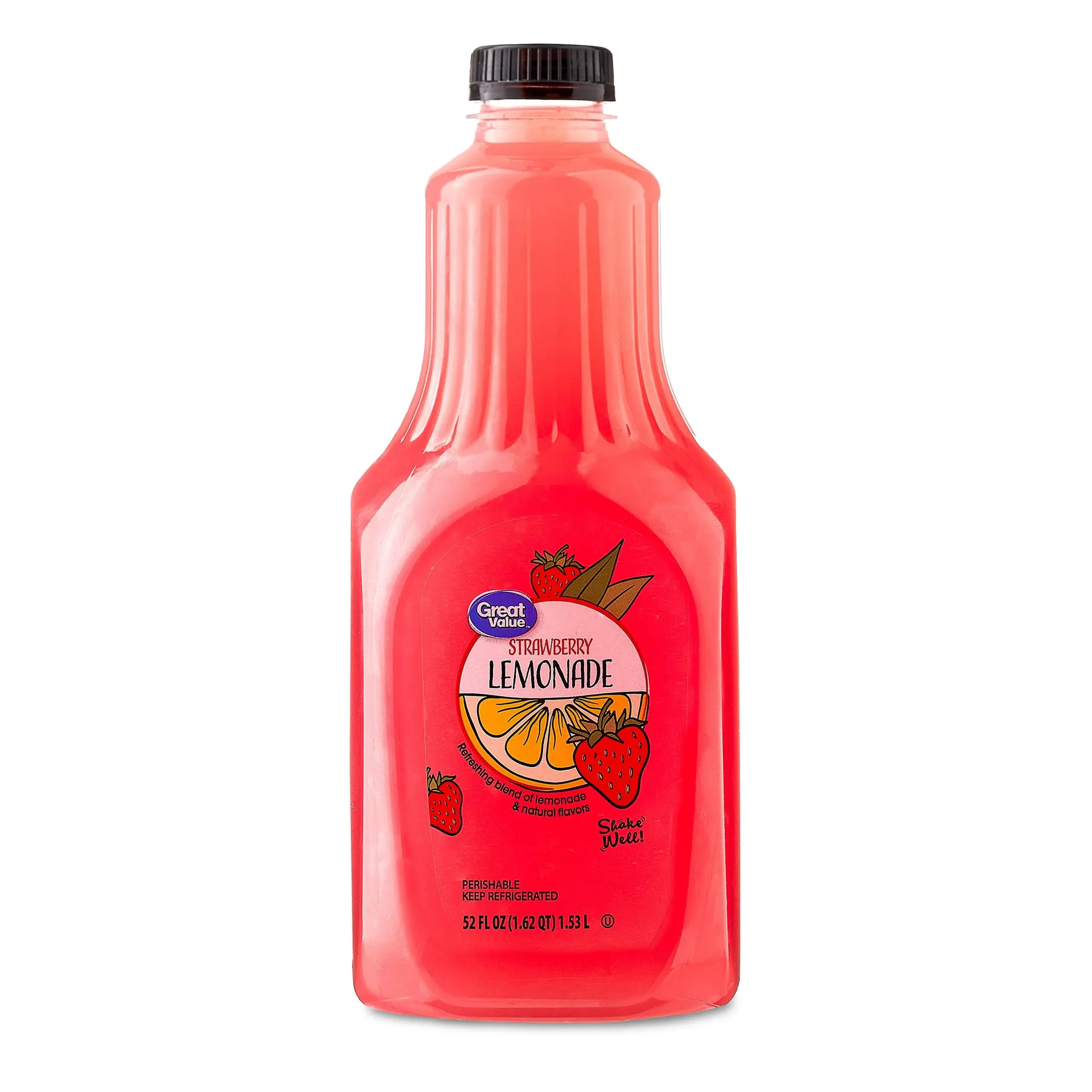 Great Value Strawberry Lemonade, 52 fl oz