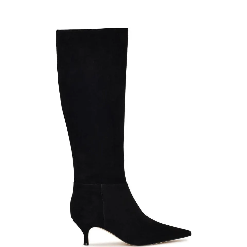 Somas Kitten Heel Knee High Leather Boots