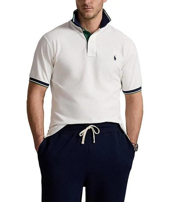 Big & Tall Classic Fit Tipped Mesh Short Sleeve Polo Shirt