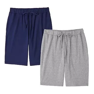 Men's Cuddl Duds® 2-Pack French Terry Printed Pajama Shorts Set