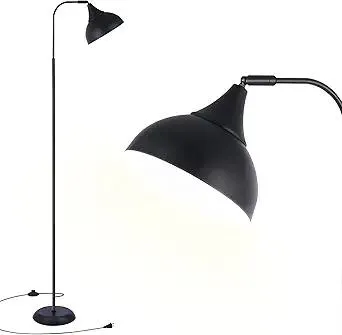 Industrial LED Floor Lamp,Black Metal Adjustable Standing Lamp for Living Room, Bedroom, Office,Rotating Head Tall Reading Lamp for Sofa or Desk, Modern Home Decor (Industrial, Metal)