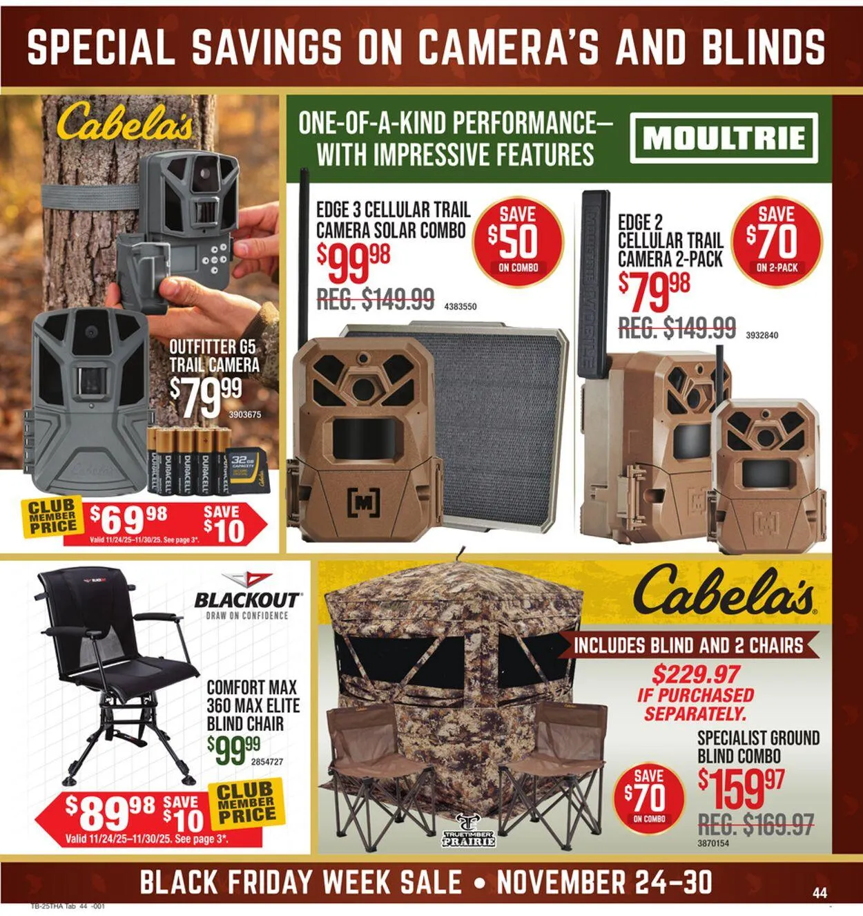 Weekly promotion Cabela's Current weekly ad spanning from November 24 to November 30 2025 - Page 43 for Catalogue 365