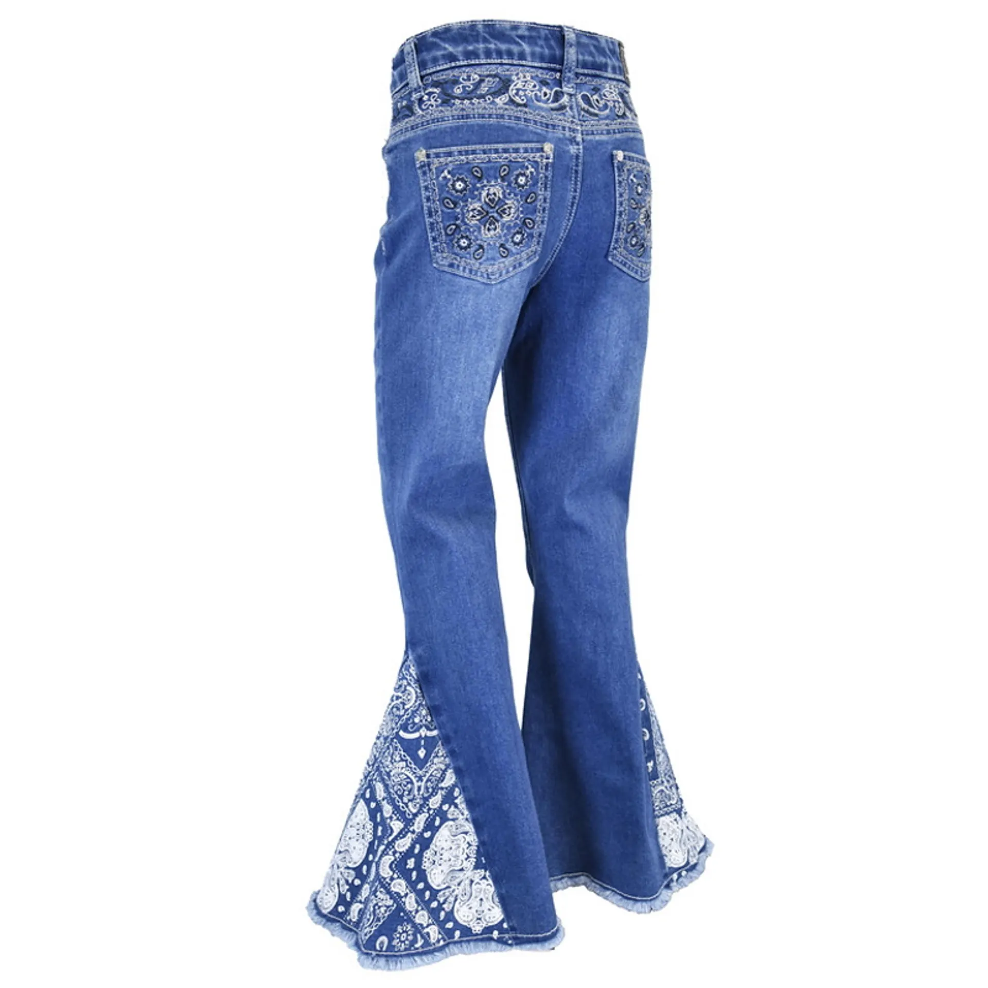 Cowboy Hardware Girls Bandana Bell Bottom Jeans