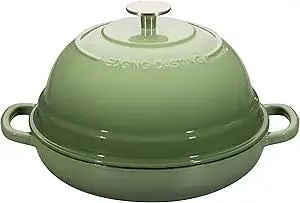 Enameled Cast Iron Dutch Oven Pot with Lid, Round Bread Oven for Homemade Sourdough Bread Baking, 6 Quart, Pistachio Green