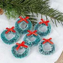 Mini Frosted Sisal Wreaths (Pack of 6 pieces)