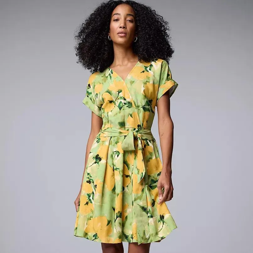 Women's Simply Vera Vera Wang Wrap Tie-Front Dress