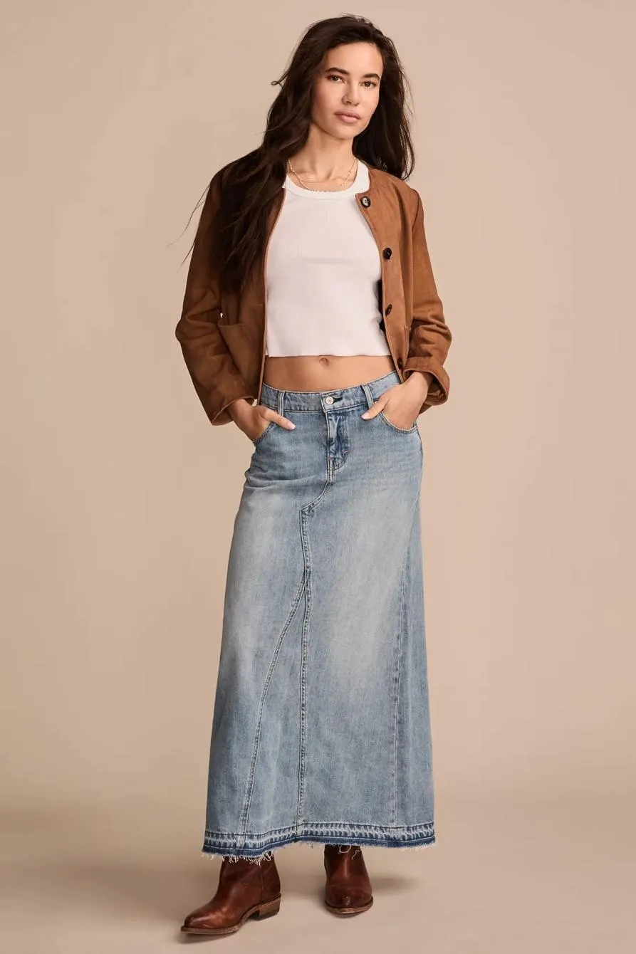 denim maxi skirt