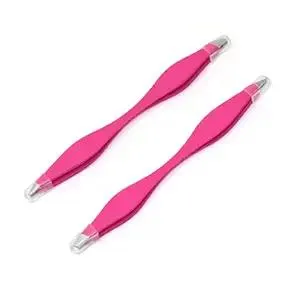 yueton 2pcs Double End Precision Pointed and Slant Tip Tweezers Set for Eyebrow and Ingrown Hair