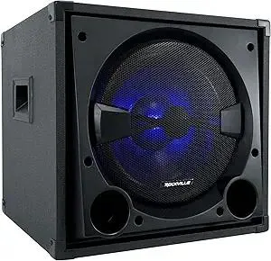 Rockville BASS BLASTER 12 800W Powered Home Audio Subwoofer, 12-Inch Woofer, Adjustable Crossover, RCA/Speaker Inputs, for Home Theater and Music